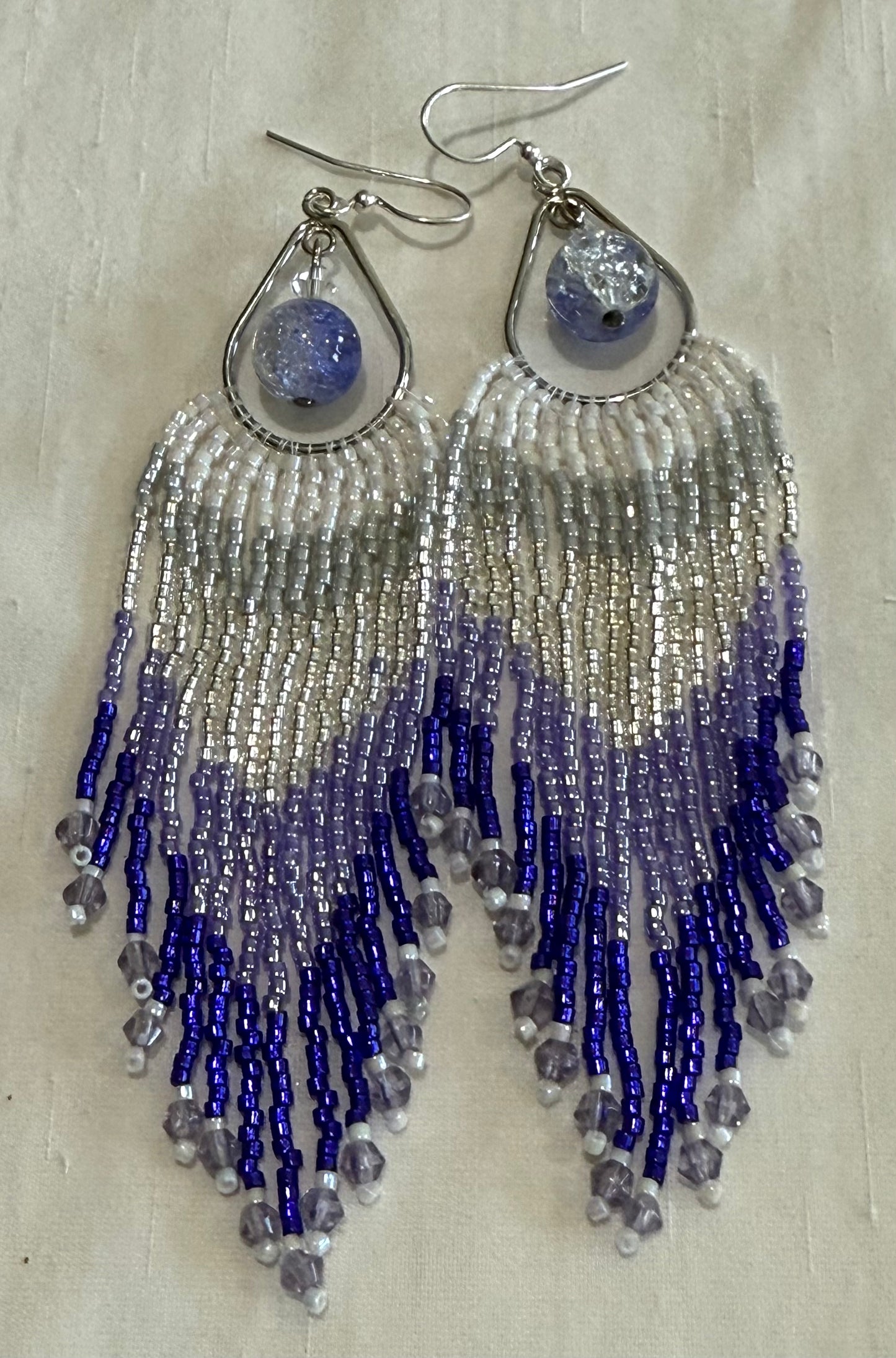 Purple Crackle Tear Drop