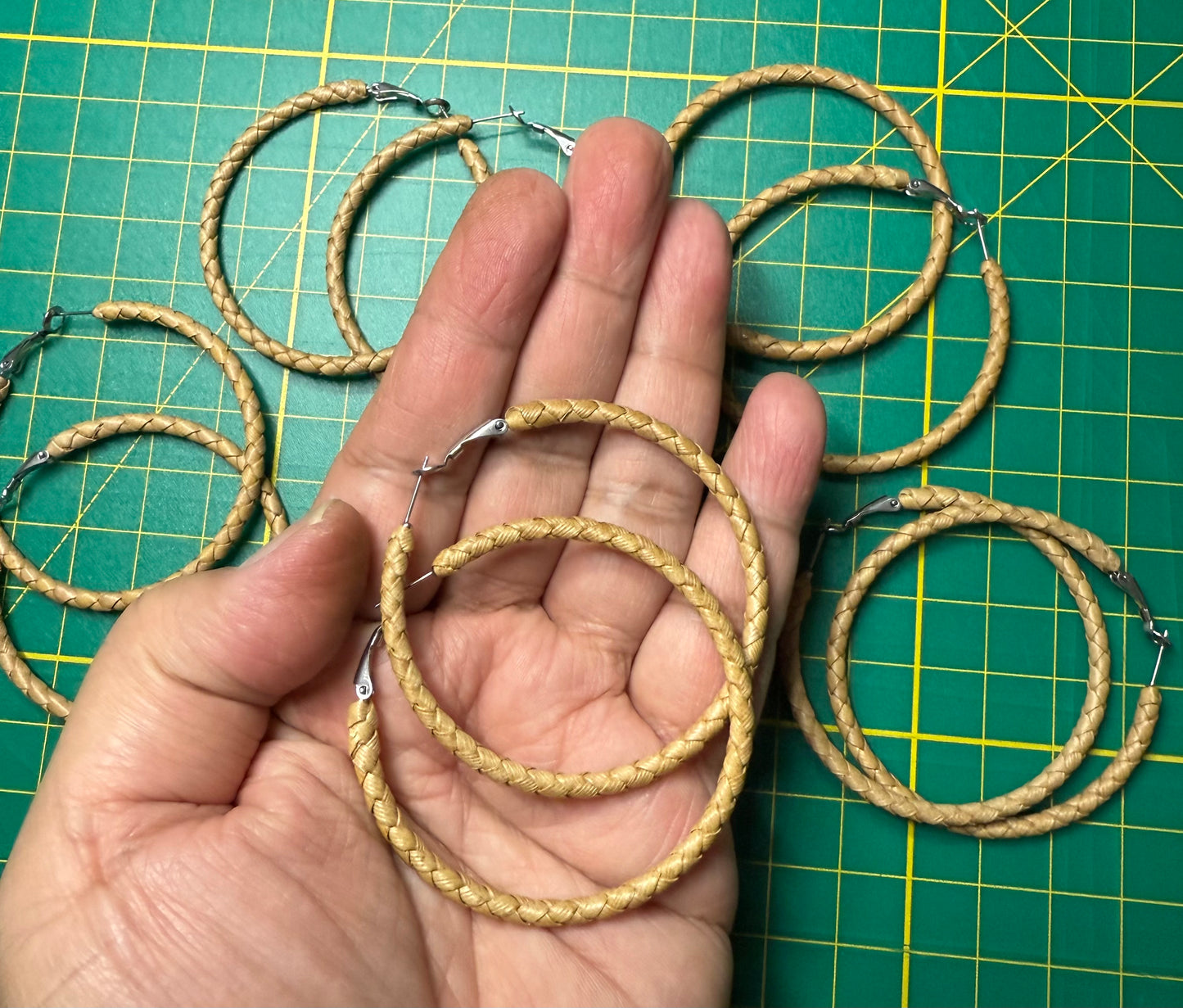 60 mm Lauhala Hoop Earring