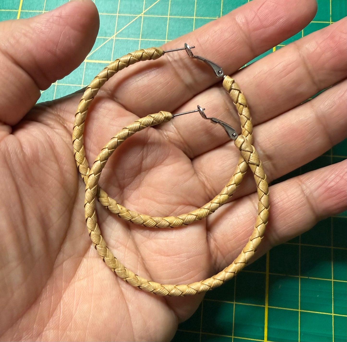 60 mm Lauhala Hoop Earring