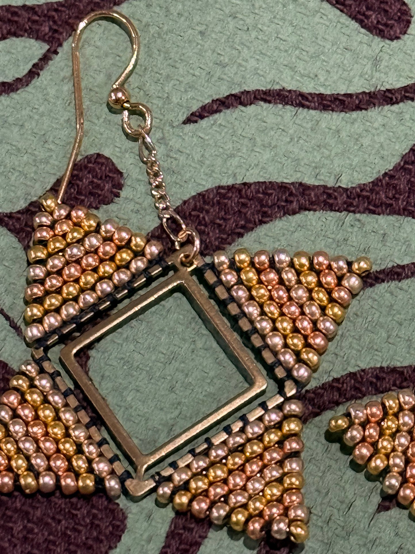 Seed Bead Star Earring