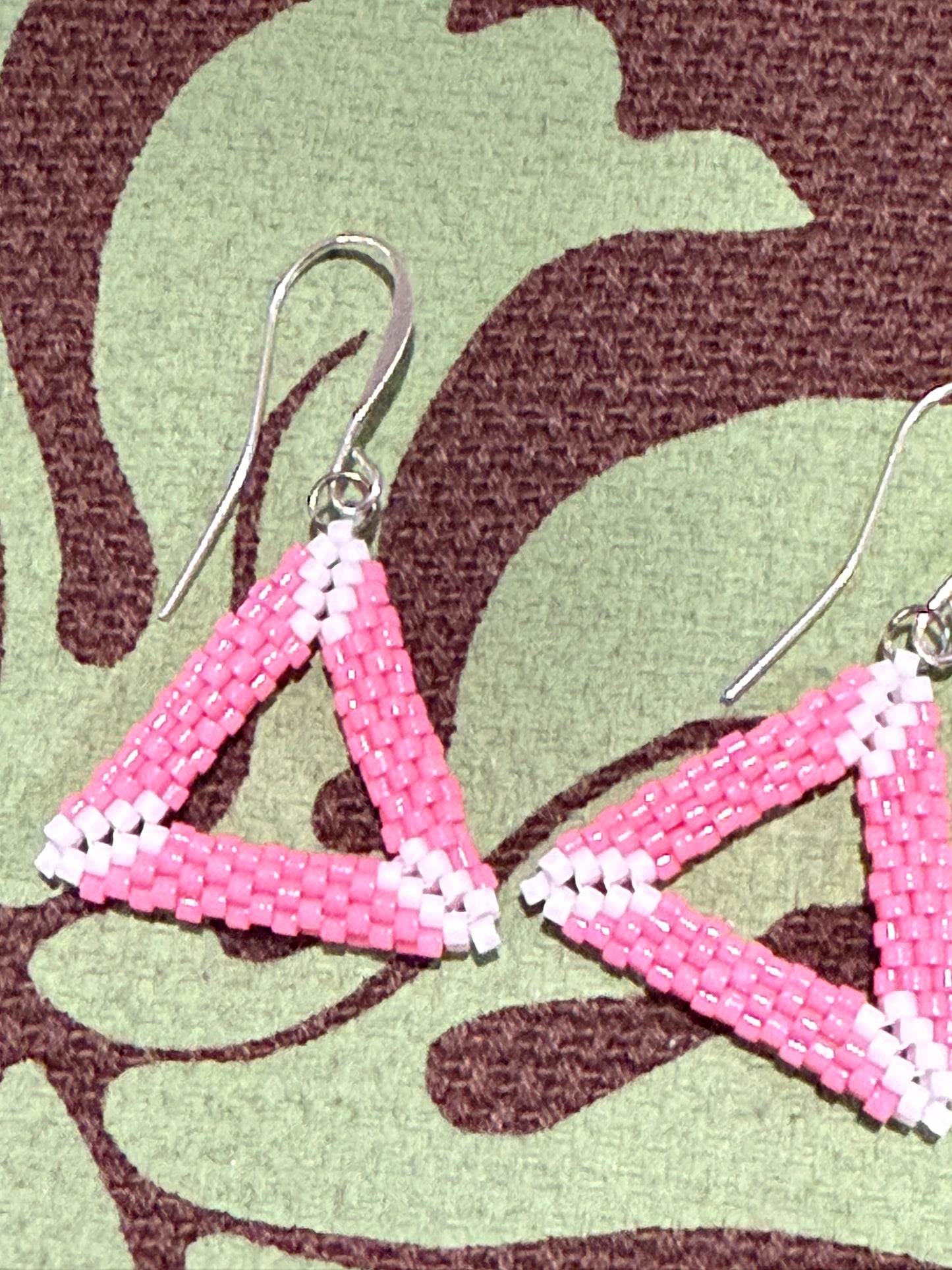 Pink Triangle Earring