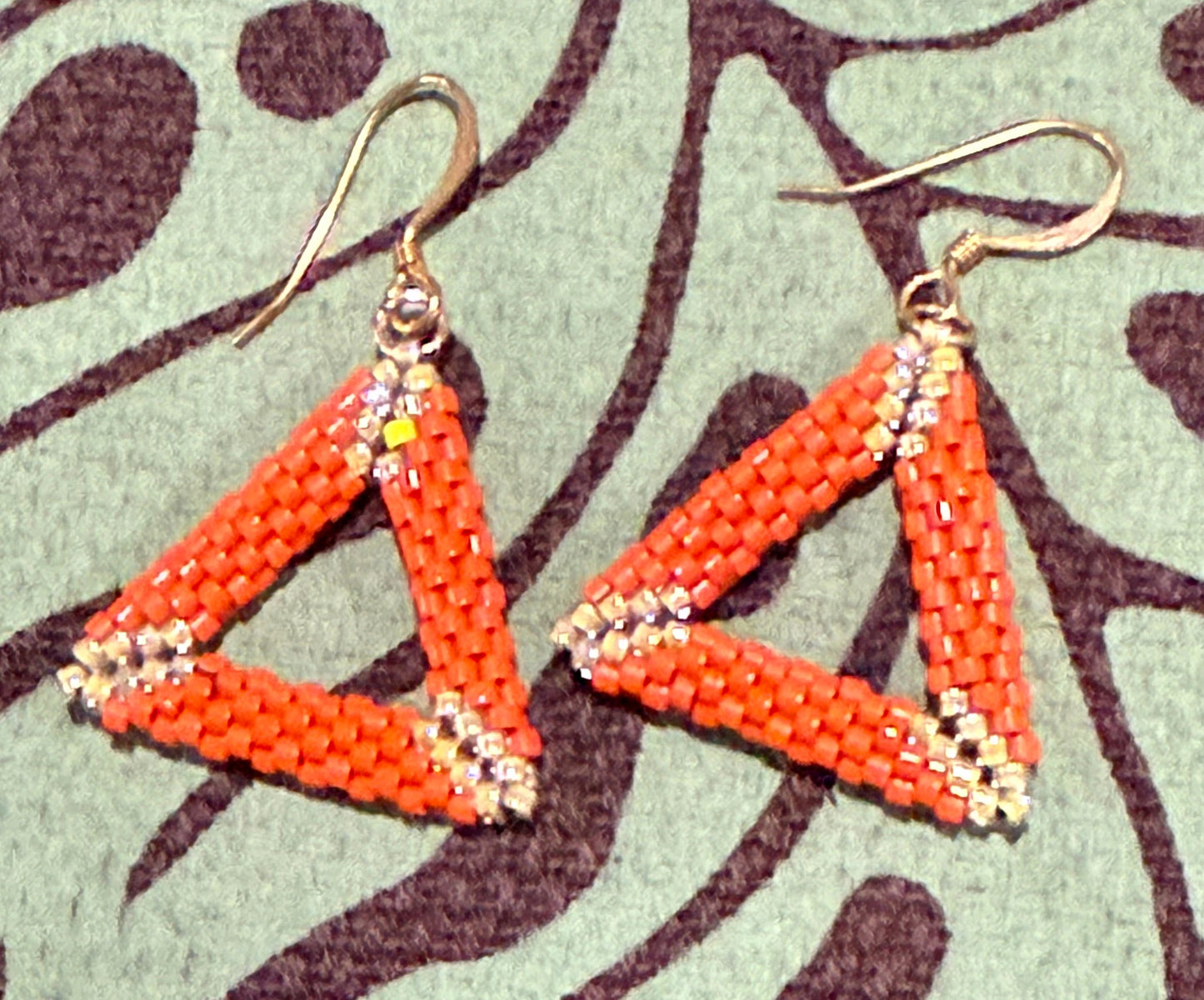 Orange Beaded Earring