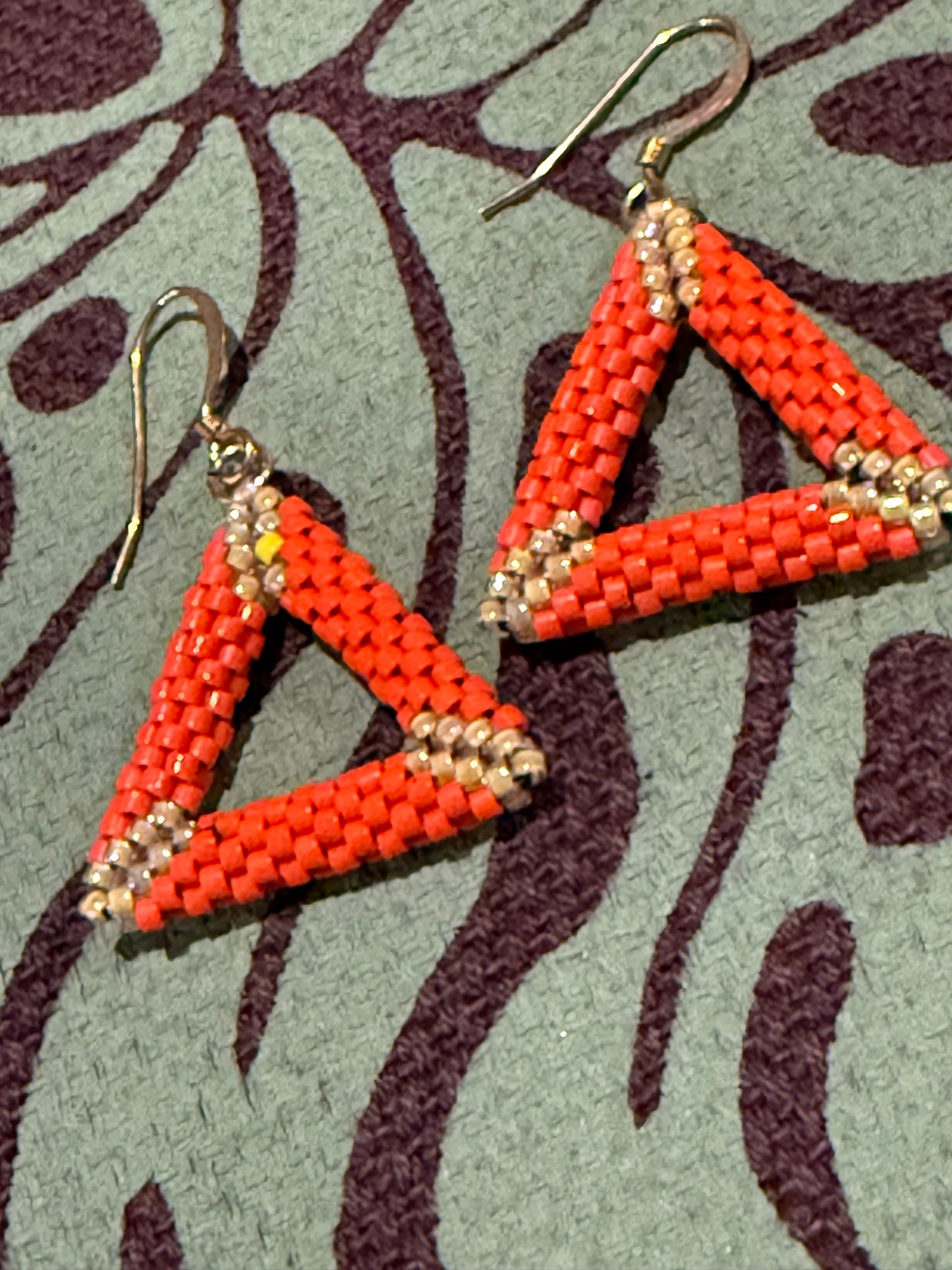 Orange Beaded Earring