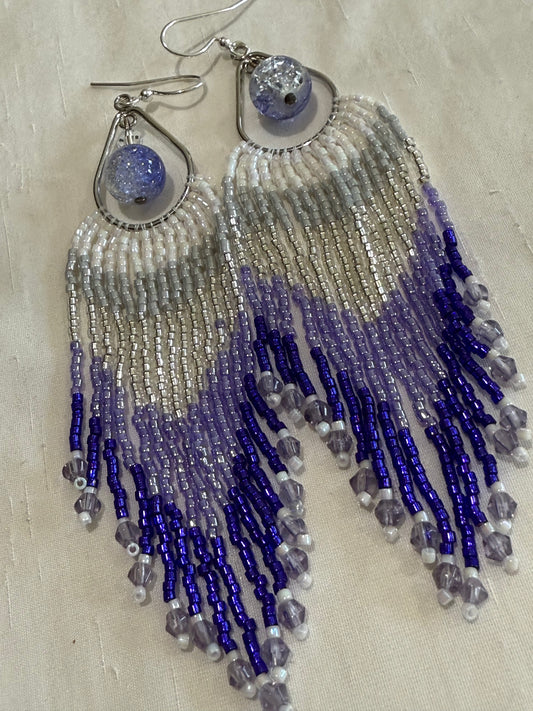 Purple Crackle Tear Drop