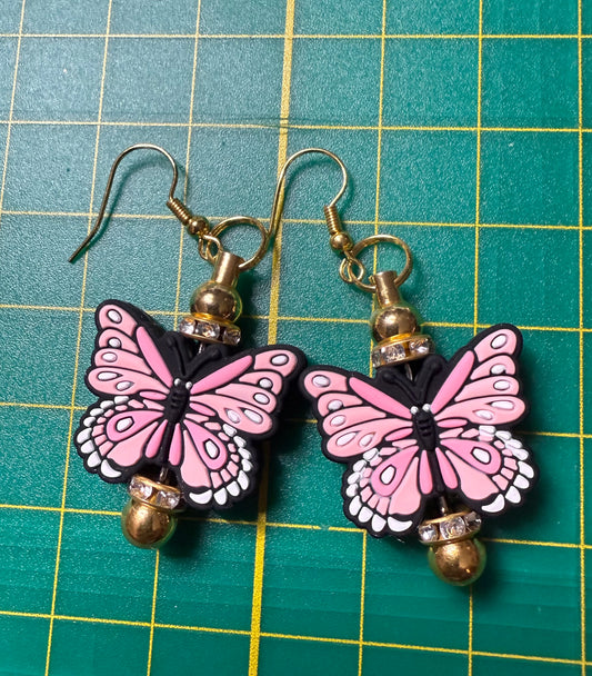 Pink Butterfly Earring