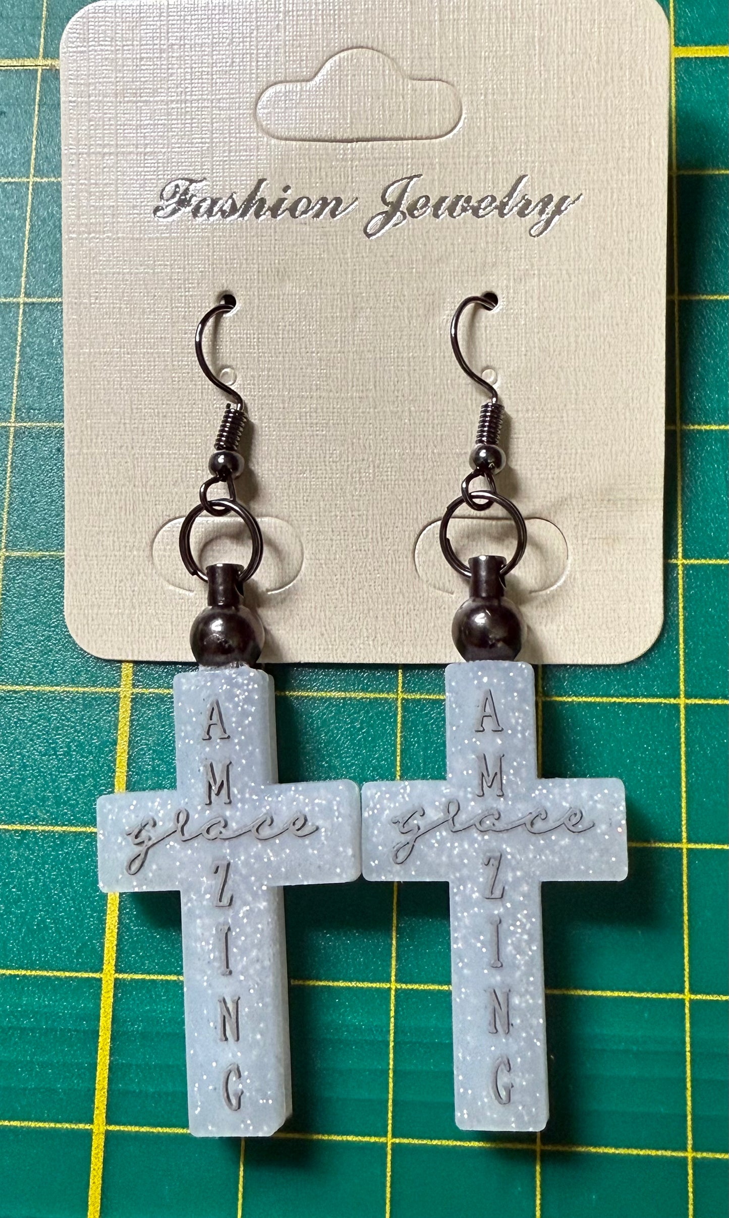 Amazing Grace Cross Earring