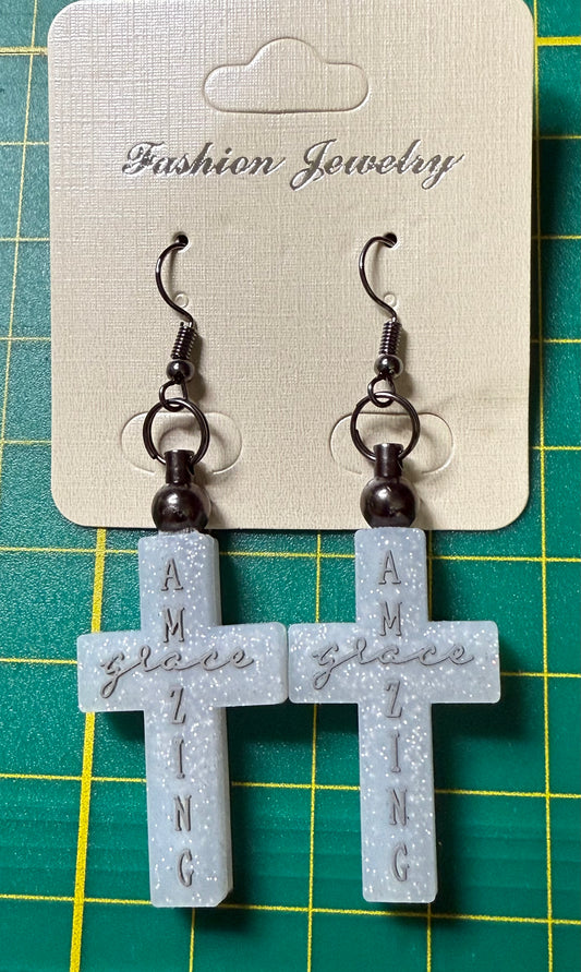 Amazing Grace Cross Earring