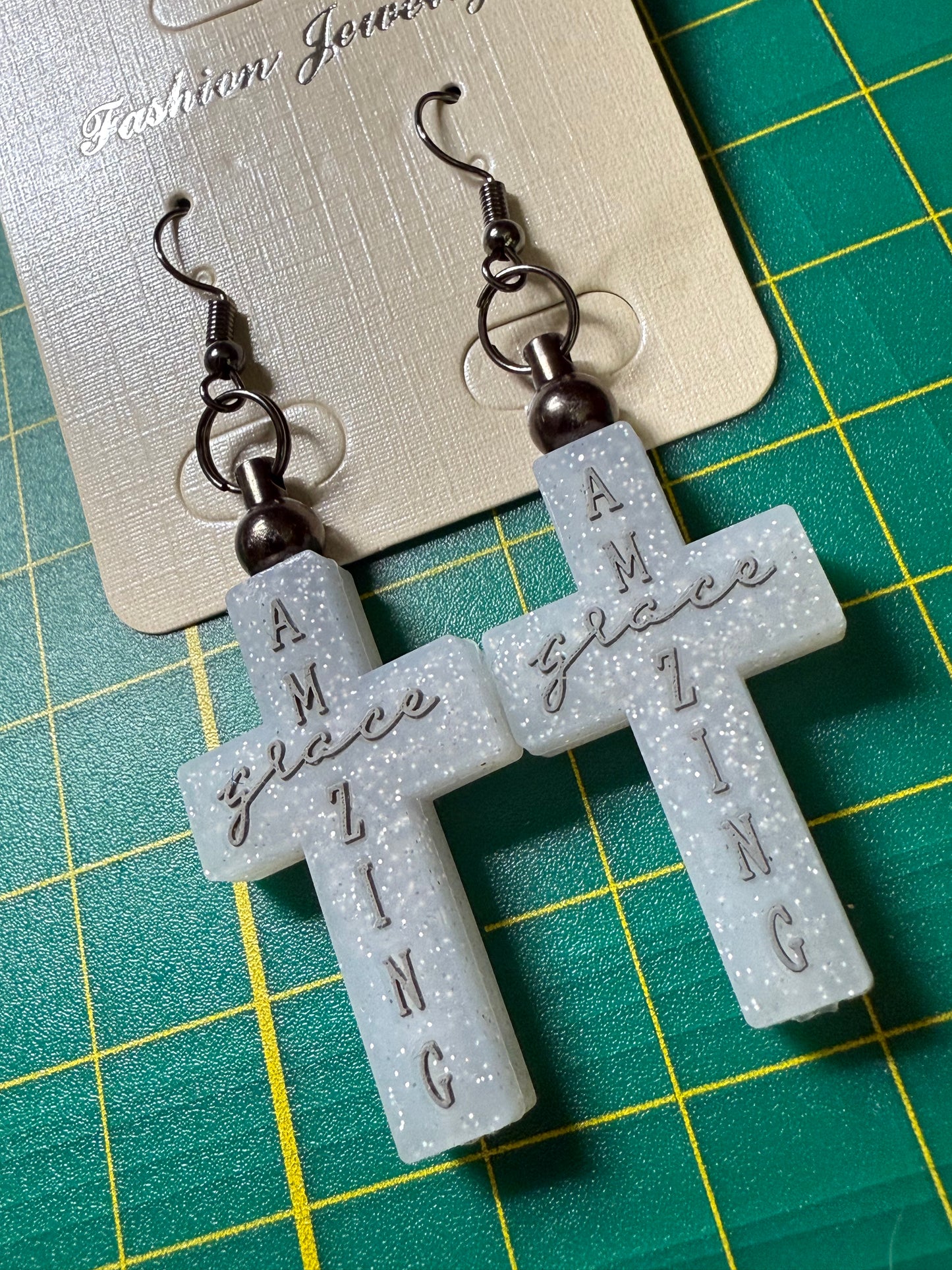 Amazing Grace Cross Earring