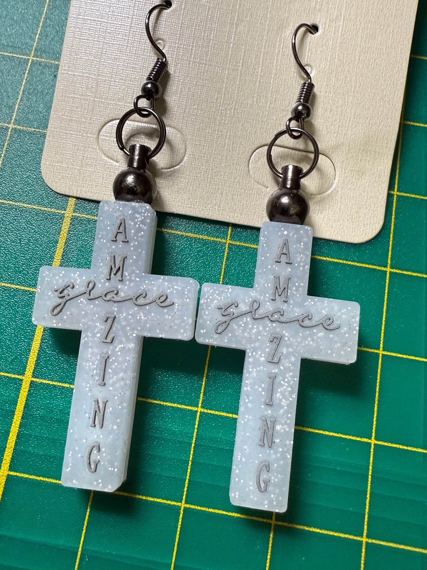 Amazing Grace Cross Earring