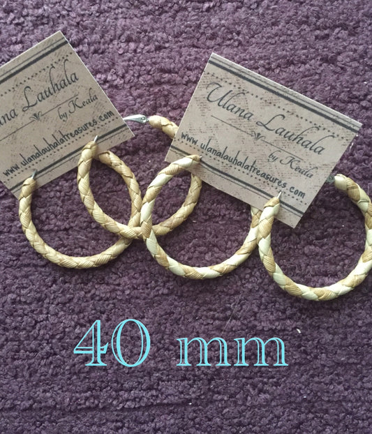 40mm Lauhala Earring