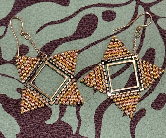 Seed Bead Star Earring