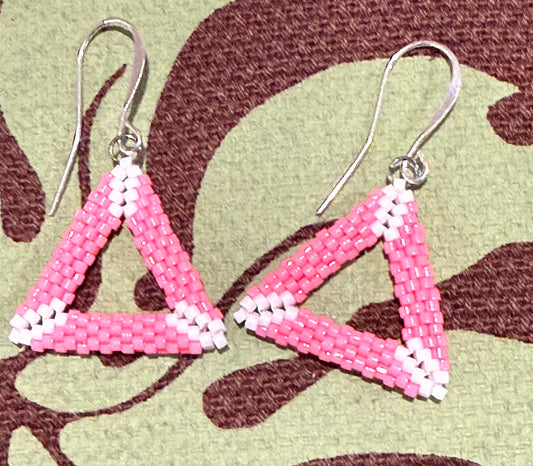 Pink Triangle Earring