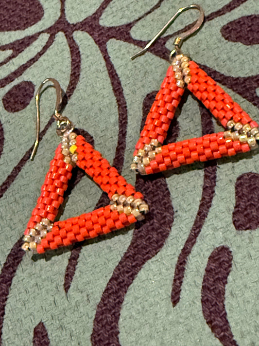 Orange Beaded Earring