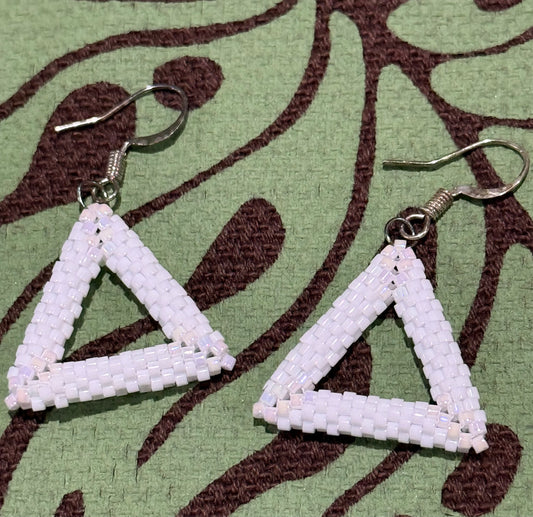 White Triangle Earring