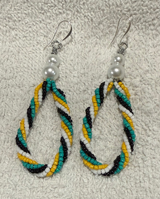 Twisted Beaded Pearl Earring   (3 5/8")