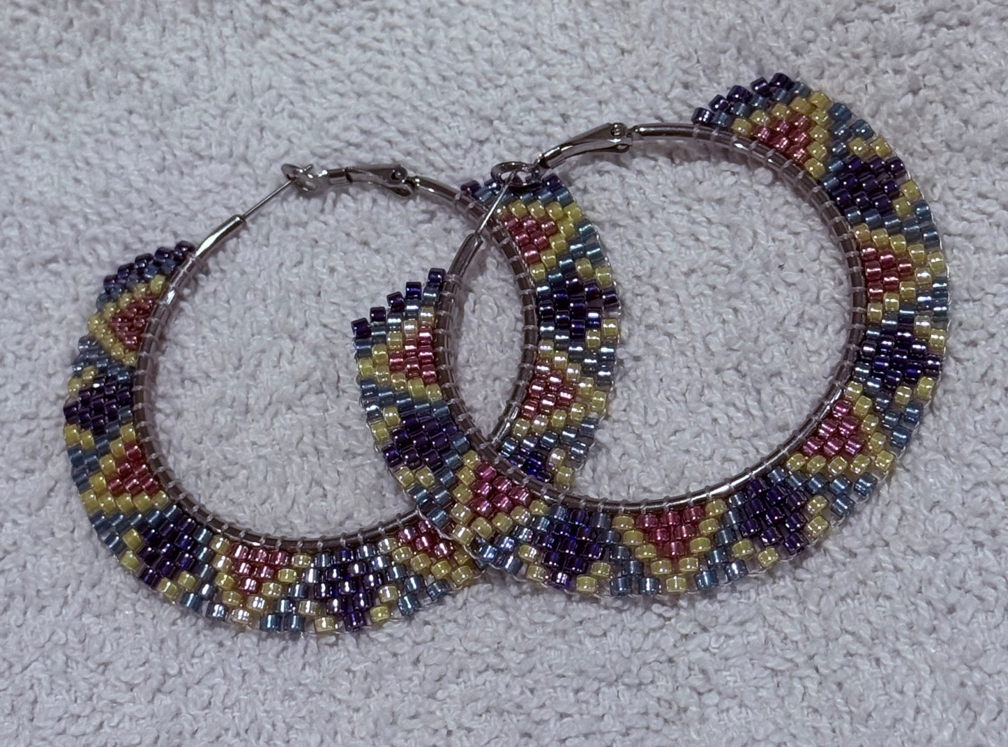 50mm Hoop Flat Beaded Earrings