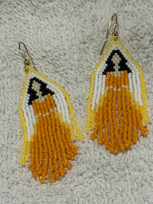 Lady in Yellow Beaded Dress
